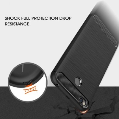 Xiaomi Redmi 4X „Carbon“ kieto silikono TPU juodas dėklas - nugarėlė / Priedai.lt