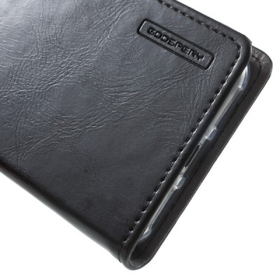 Mercury Blue Moon atverčiamas Apple iPhone 7 (iPhone 8) juodas odinis dėklas - piniginė / Priedai.lt