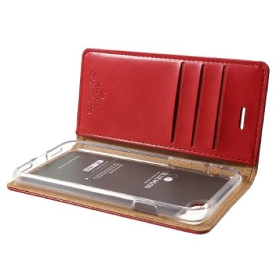 Mercury Blue Moon Apple iPhone 7 (iPhone 8) atvērams sarkans ādas maciņš / Vacins.lv