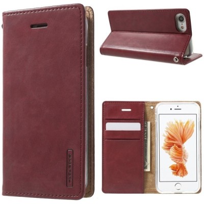 Mercury Blue Moon atverčiamas Apple iPhone 7 (iPhone 8) bordo odinis dėklas - piniginė / Priedai.lt