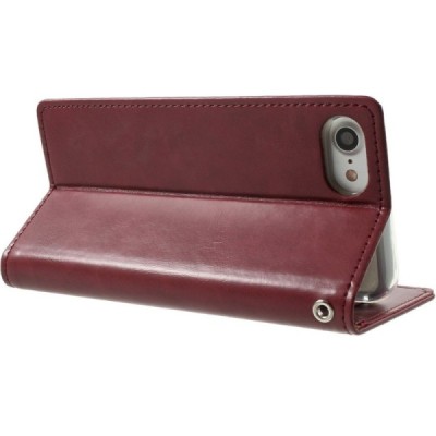 Mercury Blue Moon Apple iPhone 7 (iPhone 8) atvērams bordo ādas maciņš / Vacins.lv