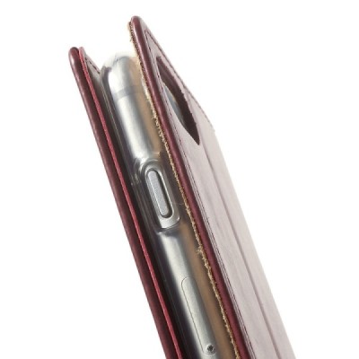 Mercury Blue Moon Apple iPhone 7 (iPhone 8) atvērams bordo ādas maciņš / Vacins.lv