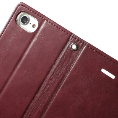 Mercury Blue Moon Apple iPhone 7 (iPhone 8) atvērams bordo ādas maciņš / Vacins.lv