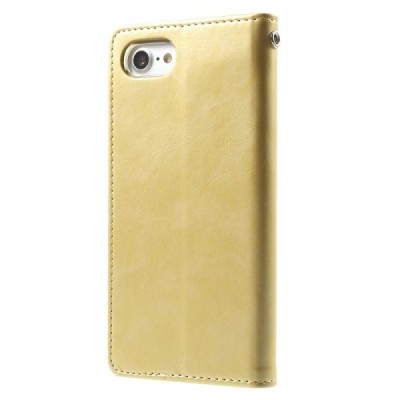 Mercury Blue Moon atverčiamas Apple iPhone 7 (iPhone 8) auksinis odinis dėklas - piniginė / Priedai.lt