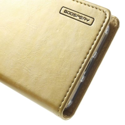 Mercury Blue Moon atverčiamas Apple iPhone 7 (iPhone 8) auksinis odinis dėklas - piniginė / Priedai.lt