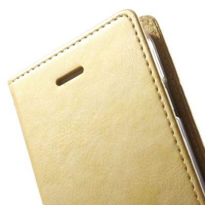 Mercury Blue Moon atverčiamas Apple iPhone 7 (iPhone 8) auksinis odinis dėklas - piniginė / Priedai.lt