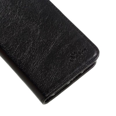 Apple iPhone 7 (iPhone 8) atvēramais ādas melns maciņš, grāmata (maks) / Vacins.lv