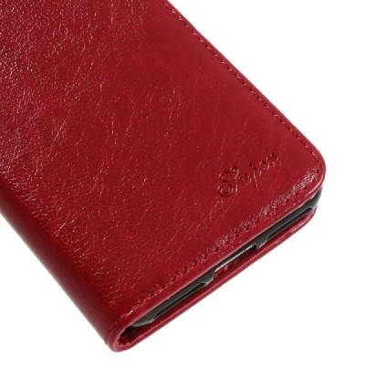 Apple iPhone 7 (iPhone 8) atvēramais ādas sarkans maciņš, grāmata (maks) / Vacins.lv