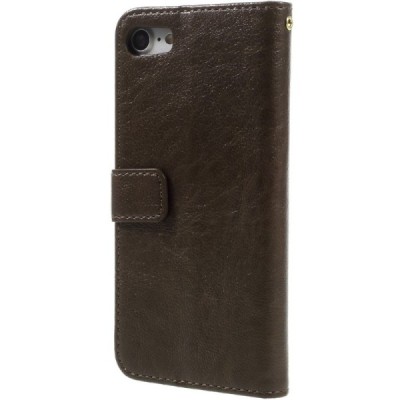 Apple iPhone 7 (iPhone 8) atvēramais ādas brūns maciņš, grāmata (maks) / Vacins.lv