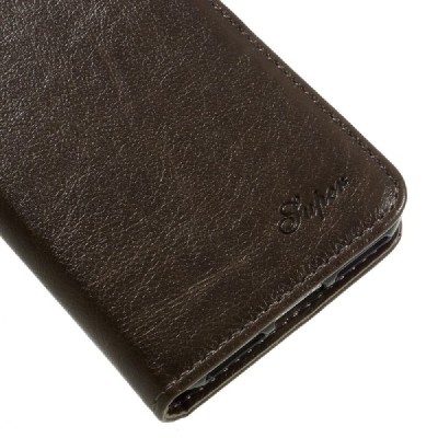 Apple iPhone 7 (iPhone 8) atvēramais ādas brūns maciņš, grāmata (maks) / Vacins.lv