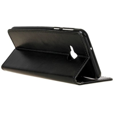 HTC U Play (Alpine) atvēramais ādas melns maciņš, grāmata (maks) / Vacins.lv