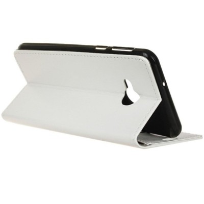 HTC U Play (Alpine) atvēramais ādas balts maciņš, grāmata (maks) / Vacins.lv