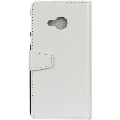 HTC U Play (Alpine) atvēramais ādas balts maciņš, grāmata (maks) / Vacins.lv