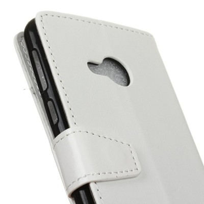 HTC U Play (Alpine) atvēramais ādas balts maciņš, grāmata (maks) / Vacins.lv