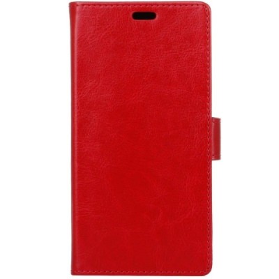 HTC U Play (Alpine) atvēramais ādas sarkans maciņš, grāmata (maks) / Vacins.lv