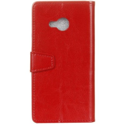 HTC U Play (Alpine) atvēramais ādas sarkans maciņš, grāmata (maks) / Vacins.lv