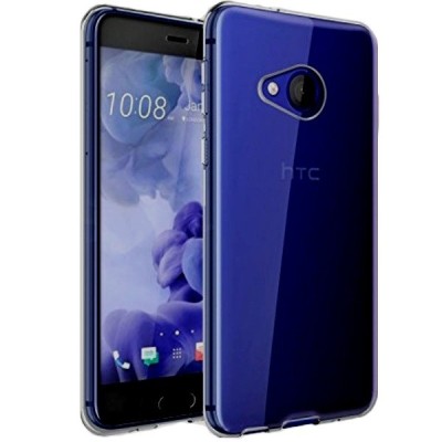 HTC U Play (Alpine) dzidrs (caurspīdīgs) cieta silikona TPU pasaulē pelēks apvalks / Vacins.lv