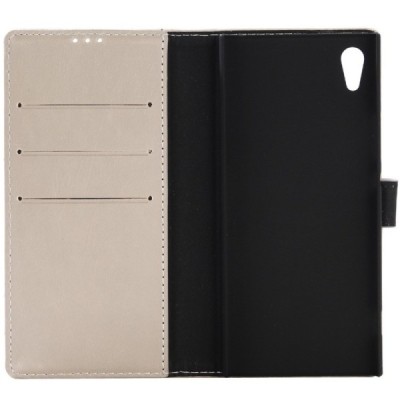 Sony Xperia XA1 atvēramais ādas smilšu retro maciņš (maks) / Vacins.lv