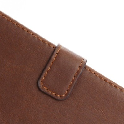 Sony Xperia XA1 atvēramais ādas tumši brūns retro maciņš (maks) / Vacins.lv