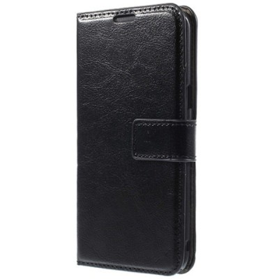 Sony Xperia XA1 atvēramais ādas melns maciņš (maks) / Vacins.lv