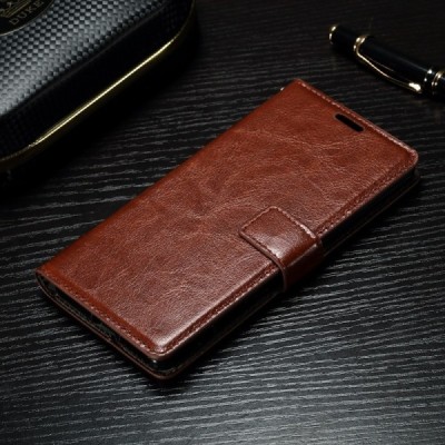 Sony Xperia XA1 atvēramais ādas brūns maciņš (maks) / Vacins.lv