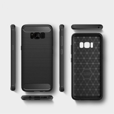Samsung Galaxy S8 (G950) „Carbon“ kieto silikono TPU juodas dėklas - nugarėlė / Priedai.lt
