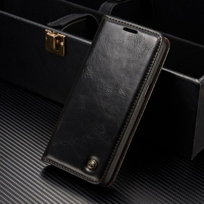 Samsung Galaxy S8+ (G955) „CaseMe“ solidus atverčiamas juodas odinis dėklas - knygutė / Priedai.lt
