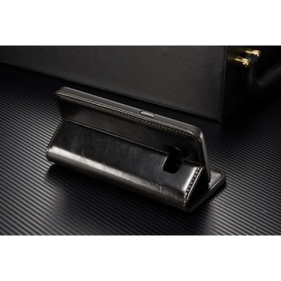 Samsung Galaxy S8+ (G955) „CaseMe“ solidus atverčiamas juodas odinis dėklas - knygutė / Priedai.lt