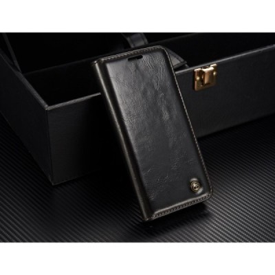 Samsung Galaxy S8+ (G955) „CaseMe“ solidus atverčiamas juodas odinis dėklas - knygutė / Priedai.lt