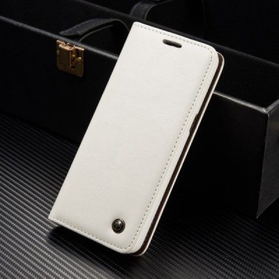Samsung Galaxy S8+ (G955) „CaseMe“ solidus atverčiamas baltas odinis dėklas - knygutė / Priedai.lt