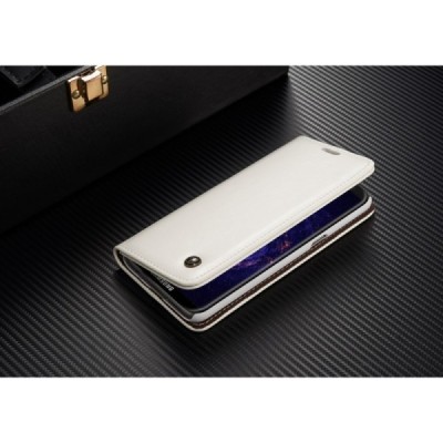 Samsung Galaxy S8+ (G955) „CaseMe“ solidus atverčiamas baltas odinis dėklas - knygutė / Priedai.lt