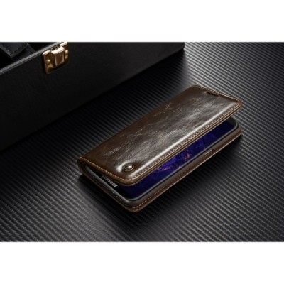 Samsung Galaxy S8+ (G955) „CaseMe“ solīds atvēramais ādas brūns maciņš - maks / Vacins.lv