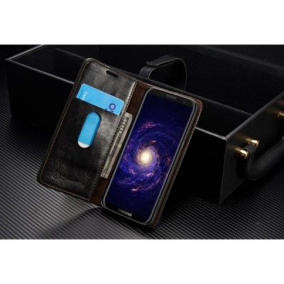 Samsung Galaxy S8+ (G955) „CaseMe“ solīds atvēramais ādas brūns maciņš - maks / Vacins.lv