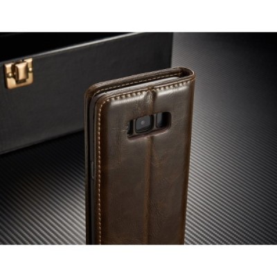 Samsung Galaxy S8+ (G955) „CaseMe“ solīds atvēramais ādas brūns maciņš - maks / Vacins.lv