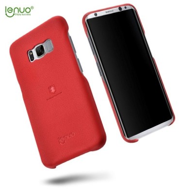 „Lenuo“ Soft Slim Samsung Galaxy S8 (G950) sarkans ādas apvalks / Vacins.lv