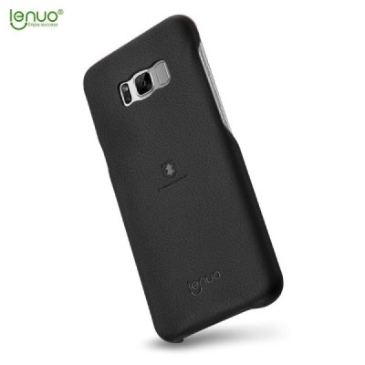 „Lenuo“ Soft Slim Samsung Galaxy S8+ (G955) melns ādas apvalks / Vacins.lv