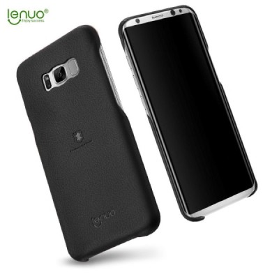 „Lenuo“ Soft Slim Samsung Galaxy S8+ (G955) melns ādas apvalks / Vacins.lv