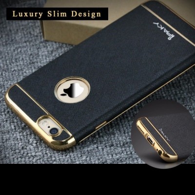 Apple iPhone 6 / 6s „IPAKY“ Luxury cieta silikona (TPU) melns apvalks (apmales - zeltā krāsā) / Vacins.lv