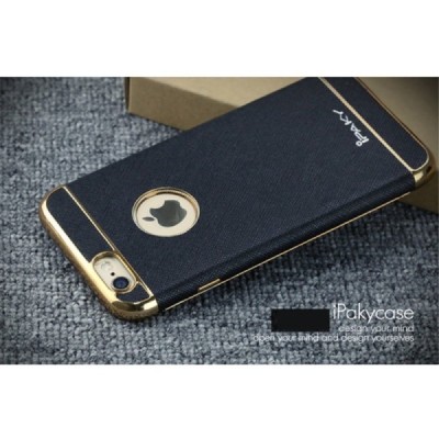 Apple iPhone 6 / 6s „IPAKY“ Luxury cieta silikona (TPU) melns apvalks (apmales - zeltā krāsā) / Vacins.lv