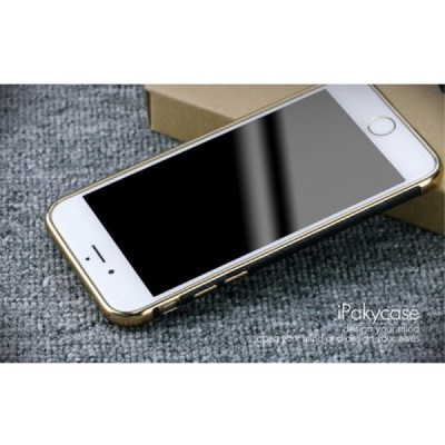 Apple iPhone 6 / 6s „IPAKY“ Luxury cieta silikona (TPU) melns apvalks (apmales - zeltā krāsā) / Vacins.lv