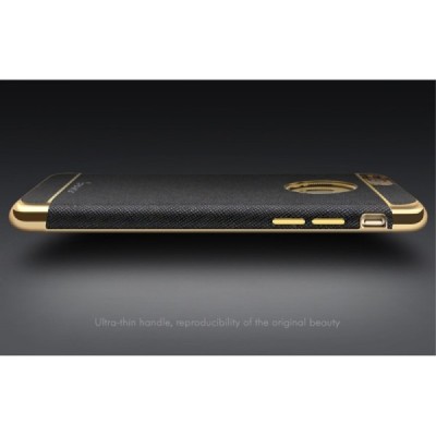 Apple iPhone 6 / 6s „IPAKY“ Luxury cieta silikona (TPU) melns apvalks (apmales - zeltā krāsā) / Vacins.lv