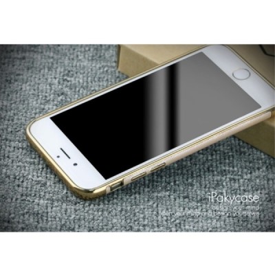 Apple iPhone 6 / 6s „IPAKY“ Luxury cieta silikona (TPU) rozā zelts apvalks (apmales - zeltā krāsā) / Vacins.lv