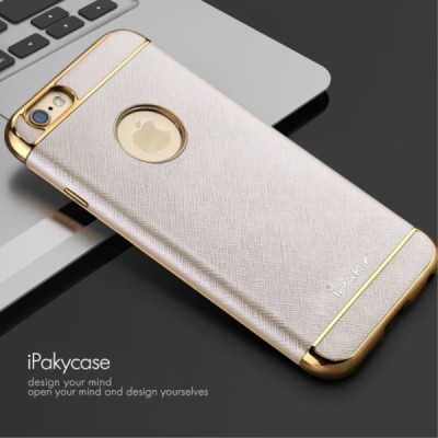 Apple iPhone 6 / 6s „IPAKY“ Luxury cieta silikona (TPU) rozā zelts apvalks (apmales - zeltā krāsā) / Vacins.lv