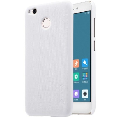 Xiaomi Redmi 4X Nillkin Frosted Shield balts plastmasas apvalks + ekrāna aizsargplēve / Vacins.lv