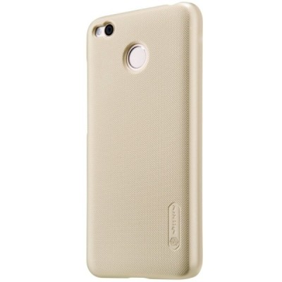 Xiaomi Redmi 4X Nillkin Frosted Shield auksinis plastikinis dėklas + apsauginė ekrano plėvelė / Priedai.lt