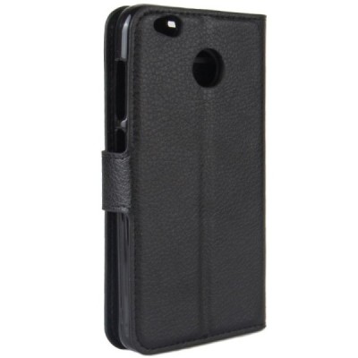 Xiaomi Redmi 4X atverčiamas juodas odinis dėklas - piniginė / Priedai.lt