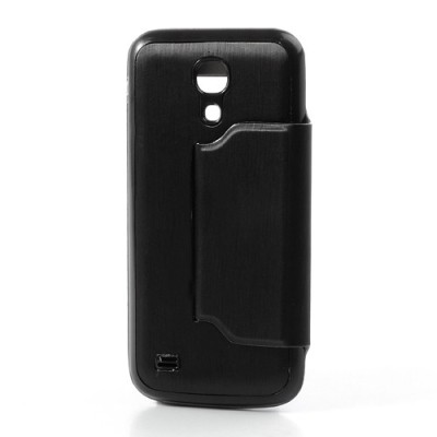 Atverčiamas „S-View“ juodas Samsung Galaxy S4 Mini dėklas (Dėkliukas) / Priedai.lt