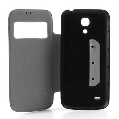 Atverčiamas „S-View“ juodas Samsung Galaxy S4 Mini dėklas (Dėkliukas) / Priedai.lt