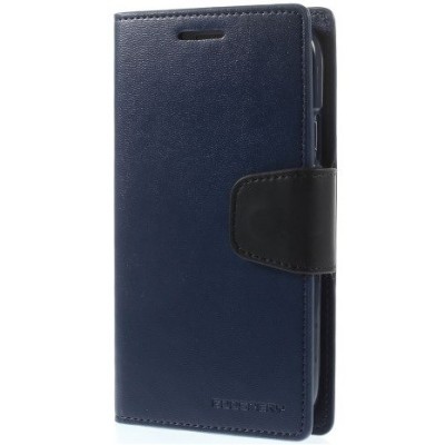 Mercury Sonata atverčiamas HTC One (HTC One M7) mėlynas odinis dėklas - piniginė / Priedai.lt