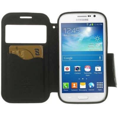 Roar Diary atverčiamas Samsung Galaxy Grand Neo (Lite) juodas odinis dėklas / Priedai.lt